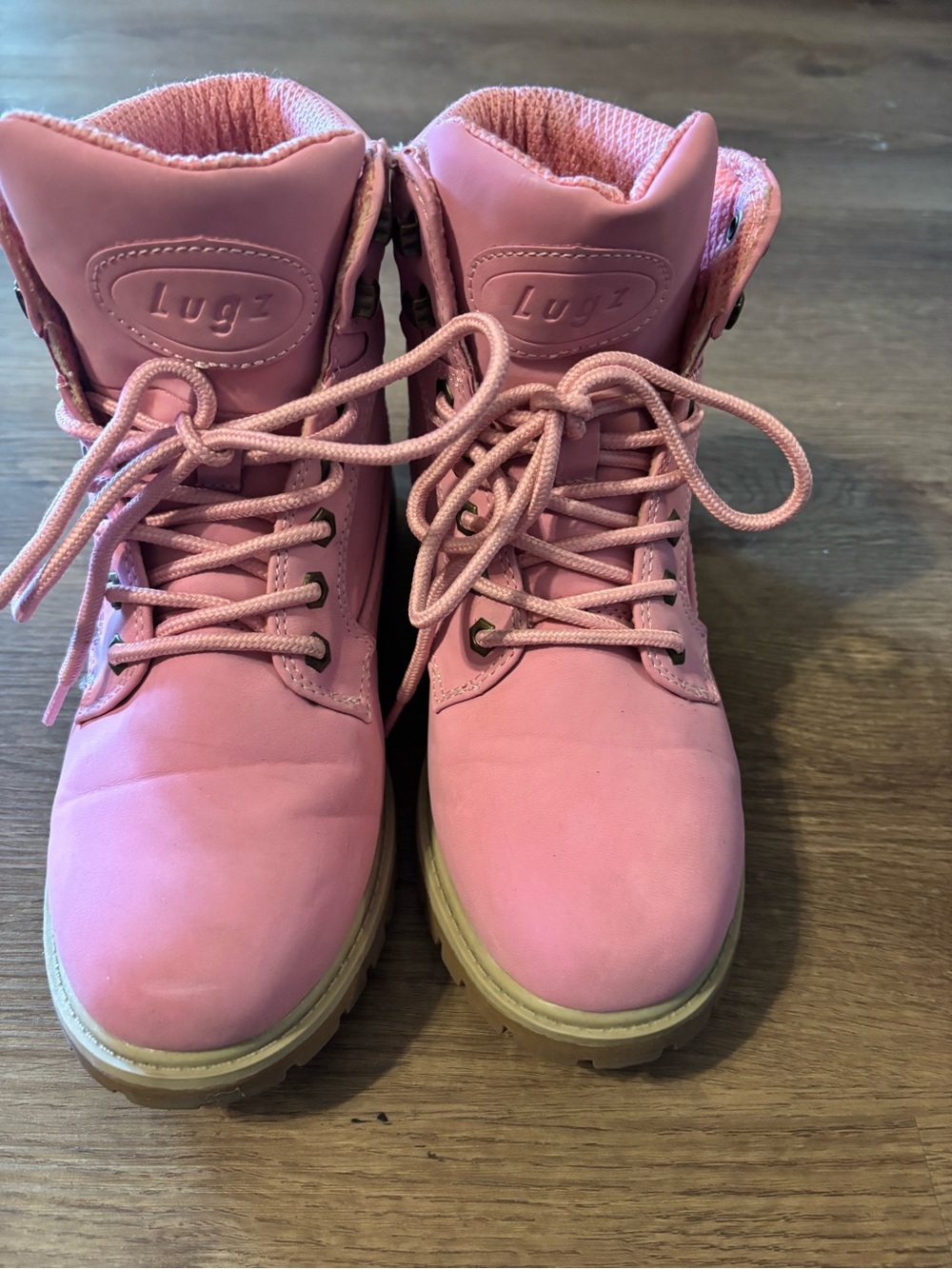 Lugz womens Pink Lace-Up Hiking-Style Boots